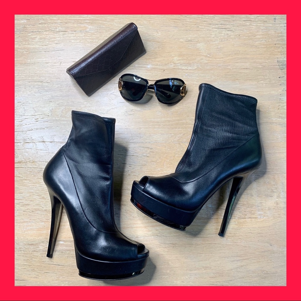GUCCI Peep Toe Platform Bootie